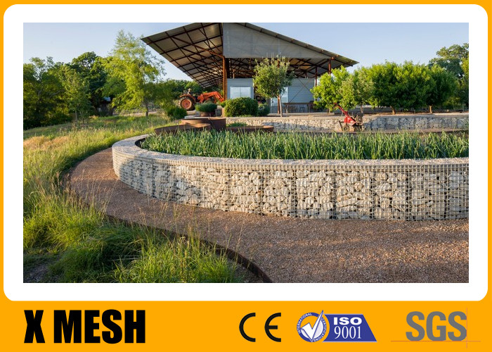 Woven Steel 2.7mm Pvc Coated Gabion Baskets / Gabion Rock Cages