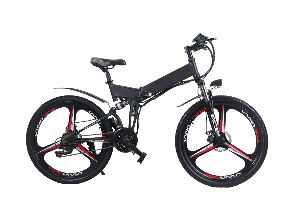 Digital 48V 400W Peak Intergrated Wheel Mountain Ebike Foldable With Hidden Lithium Battery