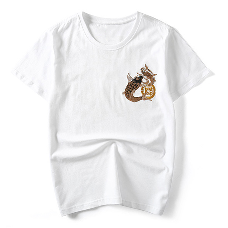 OEM Available Mens Trendy T Shirts With Chinese Style Embroidered Pattern