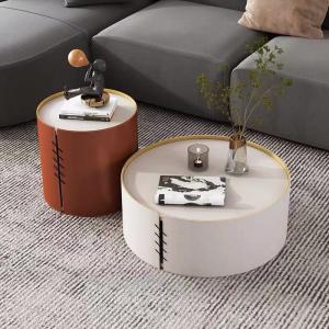 China Stainless Steel Marble Living Room Round Combination Coffee Table wholesale