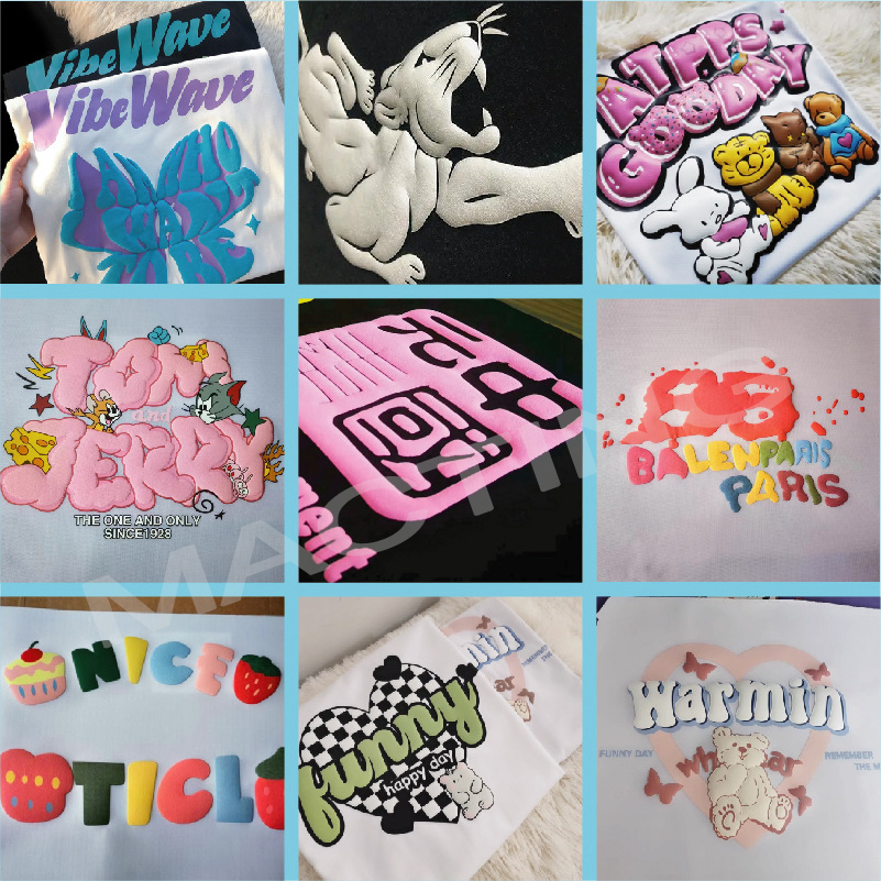 Heavy Cotton Plain Graphic Oversized Foam Screen Printing Men's T-Shirts with Custom Logo