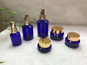 China Aluminum Sprayer Cosmetic Jar Packagin With Gold Metallic Cap wholesale