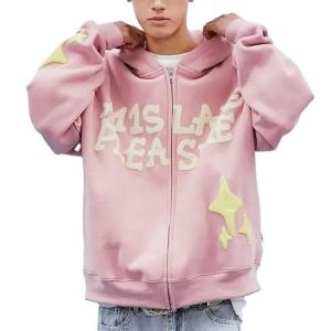 China Custom Logo Terry Cotton Puff Printing Vintage Hoodies Washed Oversized 3D wholesale