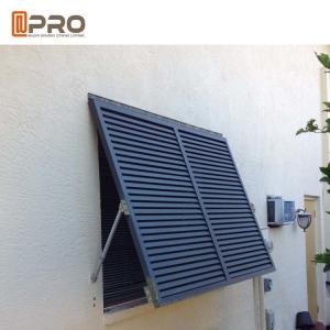 China Residential House Aluminum Louver Awning Window Dark Grey Color on sale