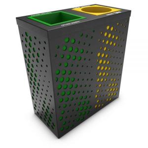 China Sustainable L800mm 30L Public Steel Outdoor Trash Can wholesale