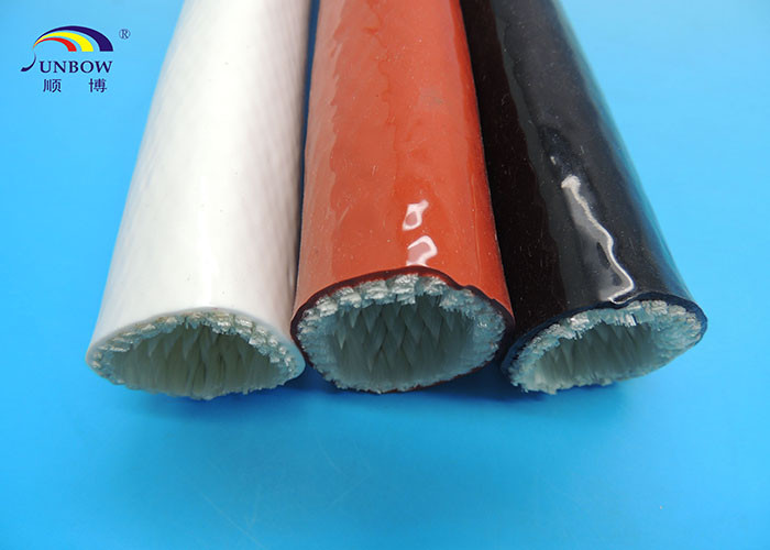 Steel Plant Use Braided Fiberglass Sleeve With Silicone Cover High Temperature Resistant