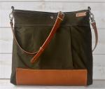 BEST SELLER Diaper bag,Messenger bag Green Stockholm with Leather strap,Ikabags