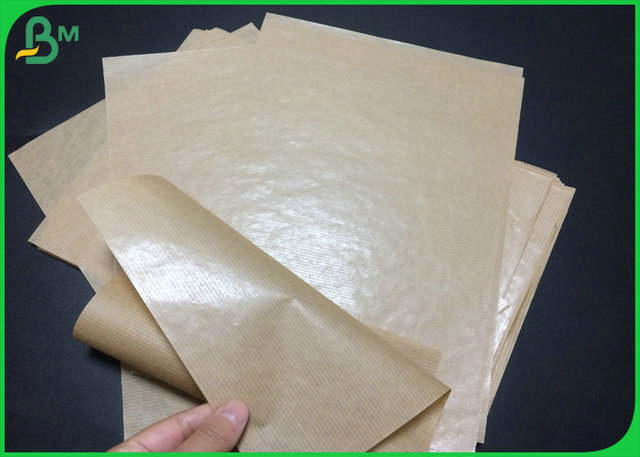 42gr 50gr 55gr Gloss One Side Brown Ribbed Kraft Paper Roll for Paper Box 