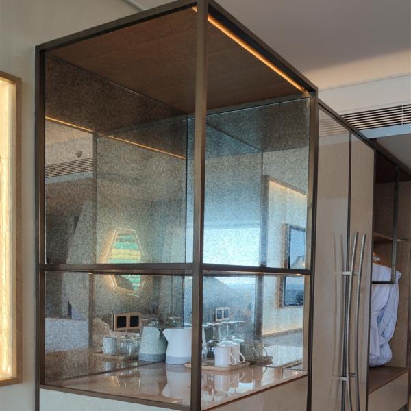 Clothing store display rack stainless steel drawing mirror titanium gold clothes