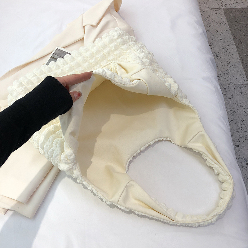 NEW FEMALE CLOUD PUFF FLOWER SHOULDER BAG FEMALE SUMMER CANVAS SIMPLE HANDBAG
