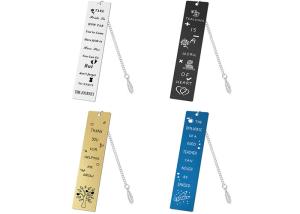 China Bookmark EurAmerican Teachers' Day gift gold leaf Pendant student teacher souvenir engraved words picture logo bookmark wholesale