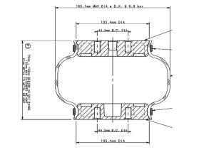 China 1B6-833 Single Goodyear Air Spring 579912833 With Aluminum Plate wholesale