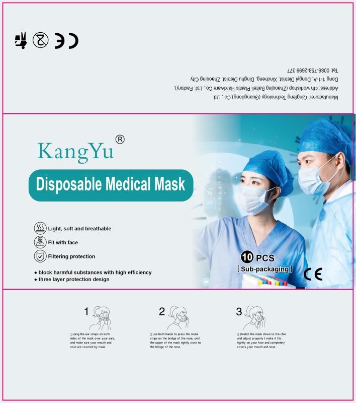 Soft Disposable Medical Mask 3 Layer Face Mask Low Breathing Resistance