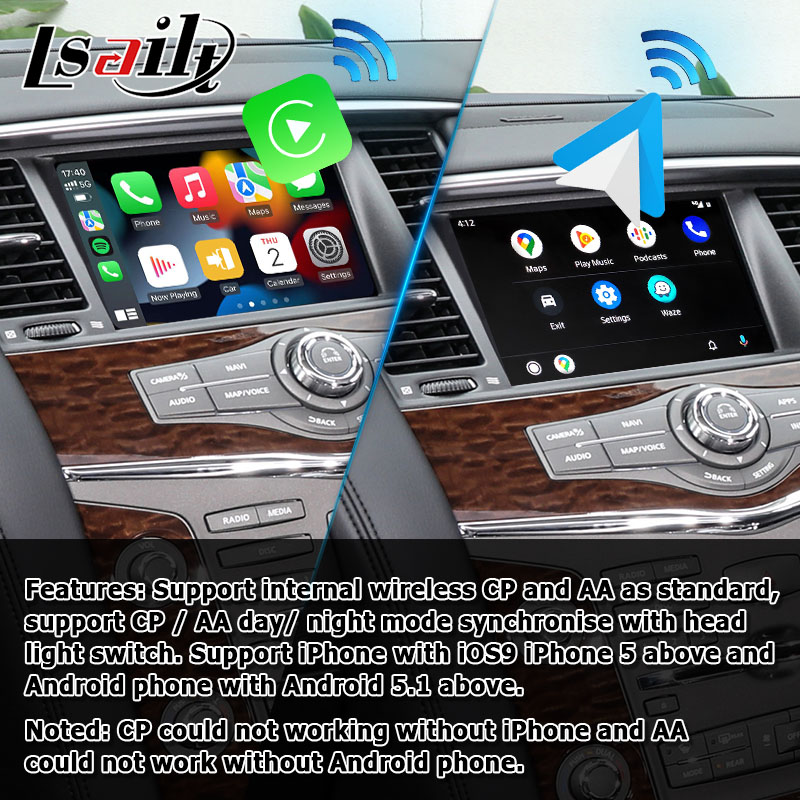 Nissan Patrol Y62 2010-2016 touch screen upgrade with android auto carplay youtube video interface
