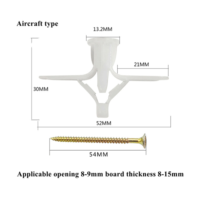Nylon 13*36mm Toggle Bolt Anchor , Expansion Wall Plug