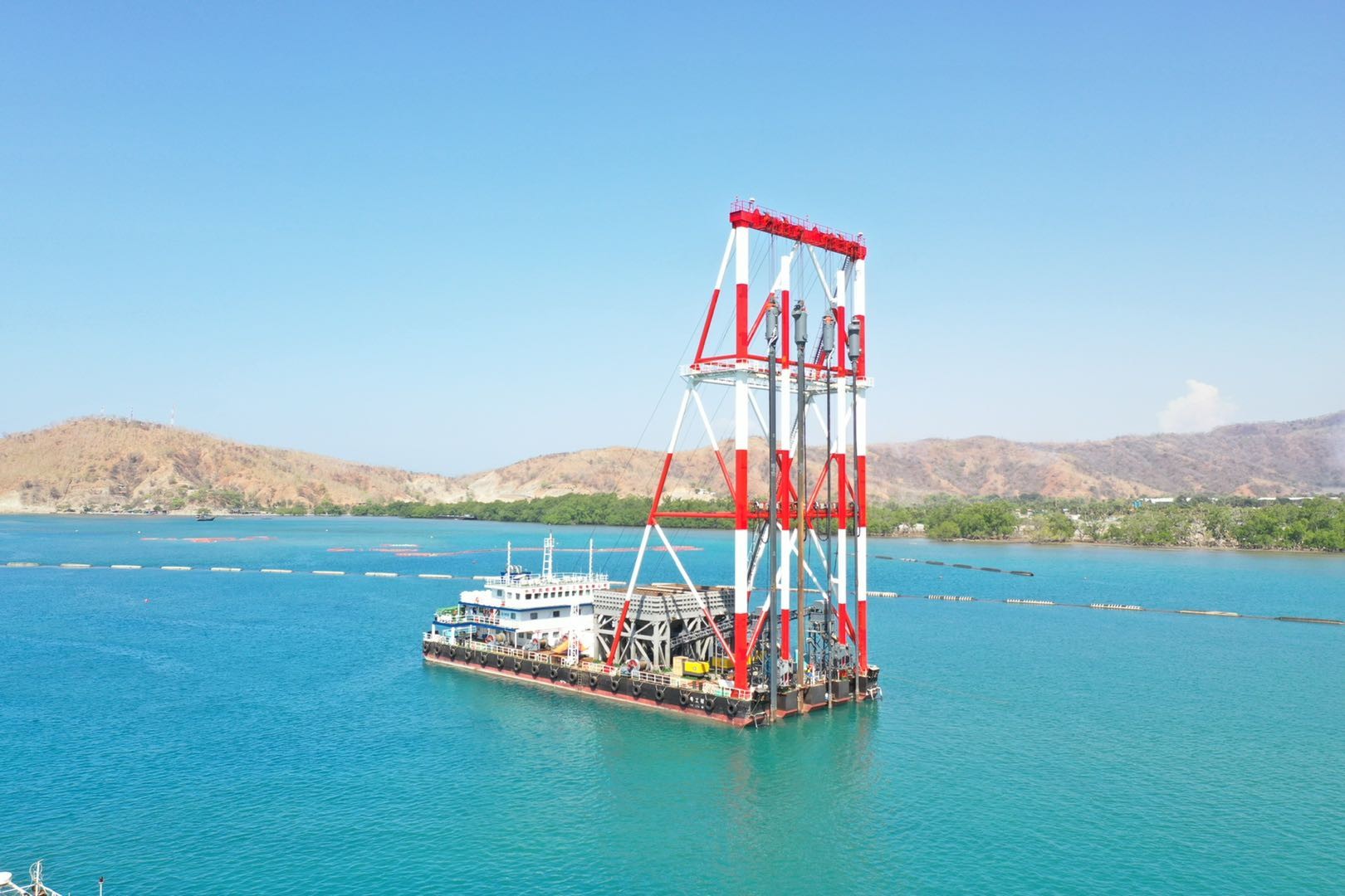 Dry Method Bottom Feed Vibroflot With Boat Vibro Bottom Stone Column Pile Device