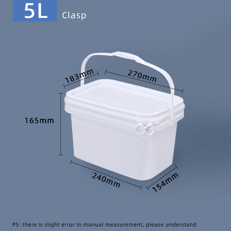 Square Plastic Barrel With Lid Handle For Paint Food Shea Butter Sauce Packaging Box 10L Capacity