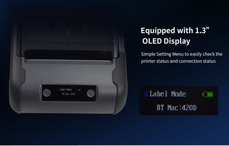 Barcode 80mm Portable Mini Thermal Printer Sticker Label Print