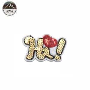 5.5*6 CM Size Sequin Letter Patches , Hi Letter Golden Sequin Iron On Patches