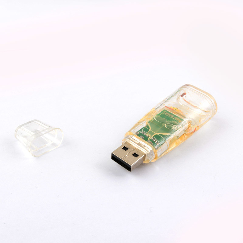 Plastic Liquid USB Flash Drive Our Side Plastic Inside Duck Can Customized Made