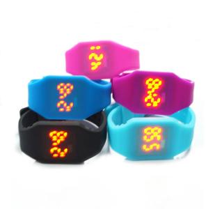 China Waterproof Silicone Digital Led Watch , Electronic Movement Square Unisex Watches wholesale
