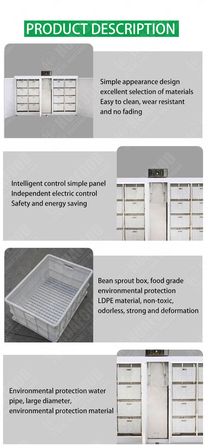 250kg/d Automatic Quick Mung Bean Sprout Machine Barley Bean Sprout Machine
