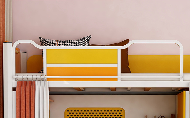 Hotel Furniture Metal Single Double Student Iron Dormitory Bed with Wardrobe and Desk