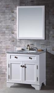 China Single Sink Bathroom Vanity Cabinets Floor Mounted Solid Wood Carcase Material wholesale