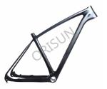 Matte Black Hardtail Carbon Bike Frame 142 X 12 Mm Thru - Axle Dropout