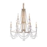 Wrought iron lighting two tier crystal chandelier (WH-CI-38)