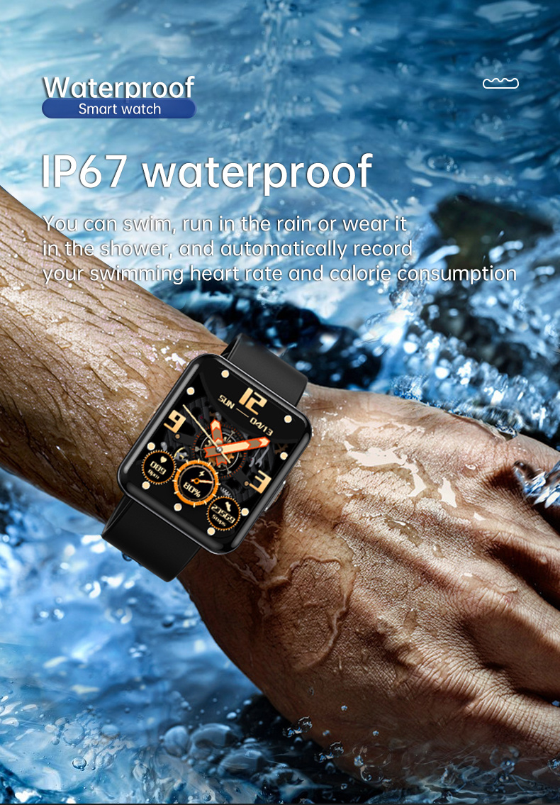 HD 1.7-Inch Large Screen 180 Ma, Body Temperature, Heart Rate, Blood Pressure, Blood Oxygen Monitoring Q333 Smart Watch