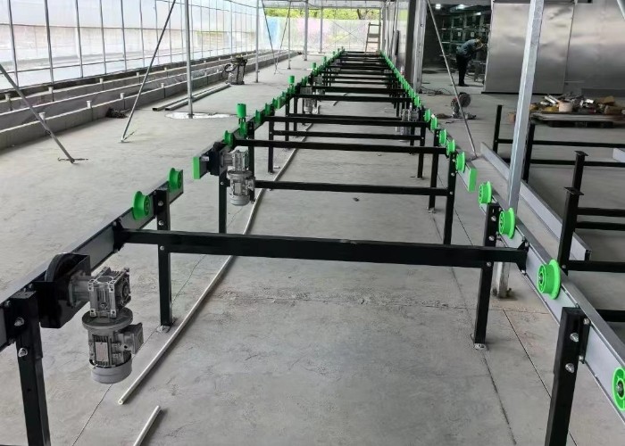 Growing System Rolling Greenhouse Tables Adjustable Shuttle Bench System Agriculture Movable Bench