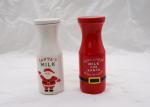Strong Dolomite Ceramic Houseware / Ceramic Milk Bottle For Christmas Decoration