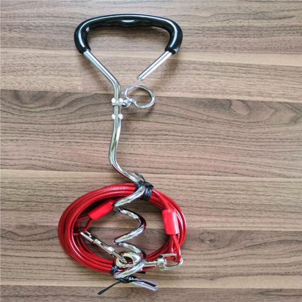 8mm Diameter Waterproof Swivel Dog Tie Out Stake Up To 120lbs 40cm 45cm