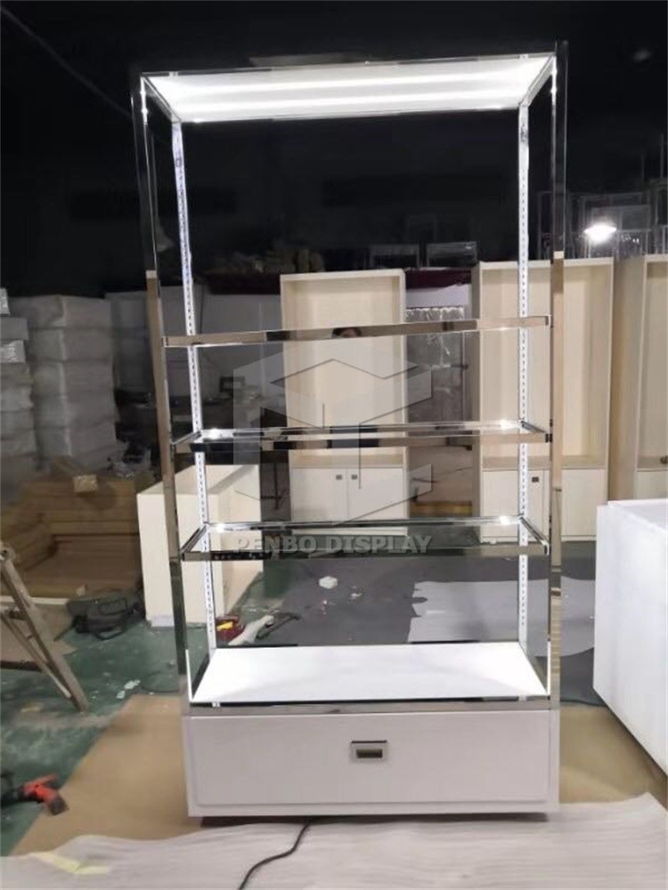 MDF Handbag Store Display Stand 8mm Tempered Glass Bag Shop Decoration