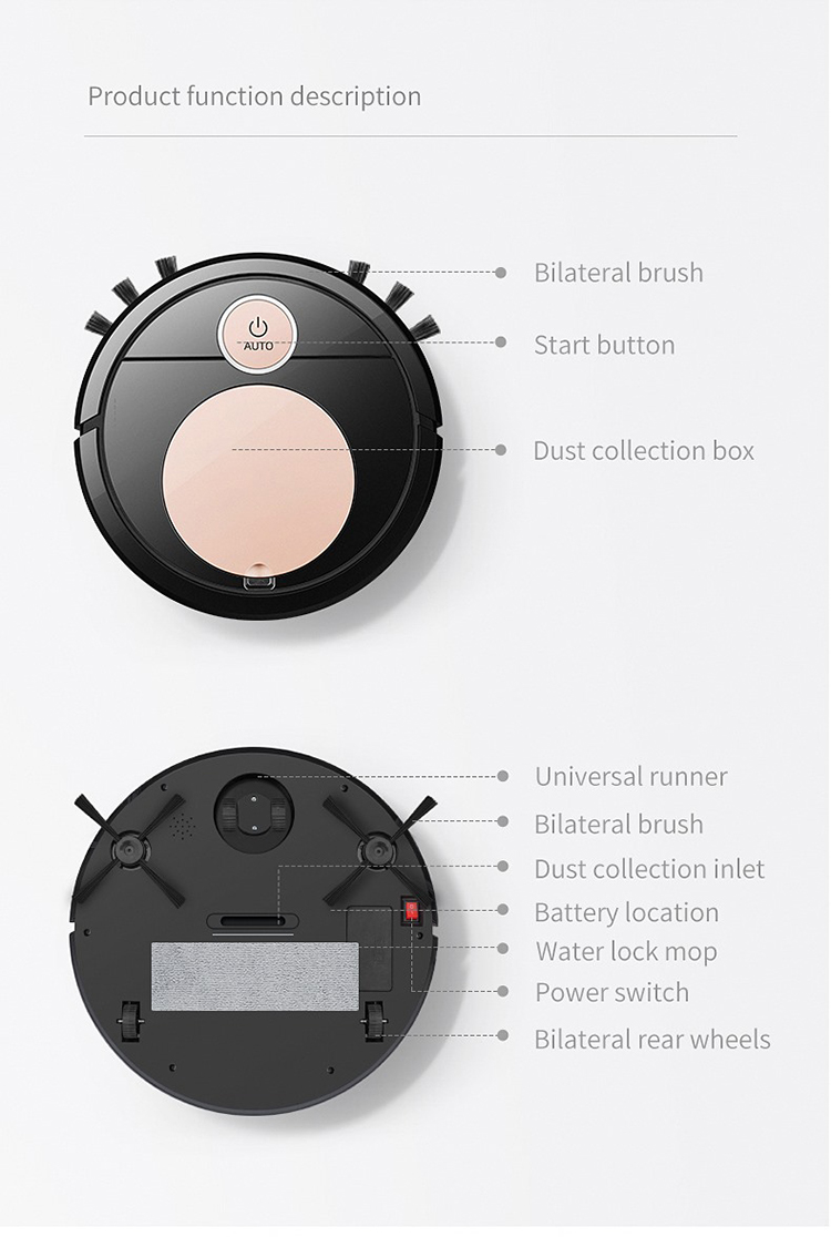 1300pa Smart Sweeper Cleaner Robot 150m2 Intelligent Home Appliances