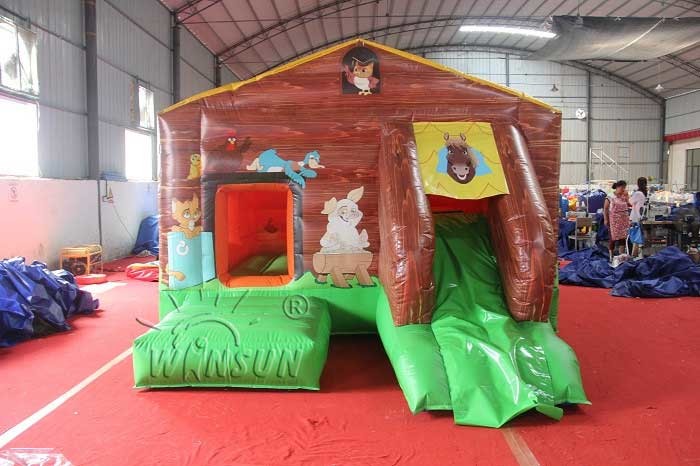 WSC-263 Kids Jump House Inflatable Simulated Farm Trampoline With Slide