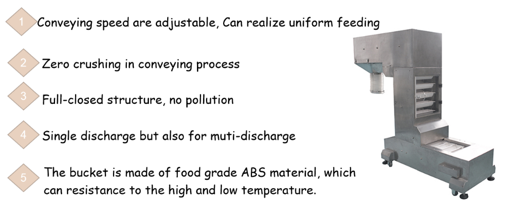 Vertical Z Type Chain Ss304 Continuous Bucket Elevator Machine For Industrial