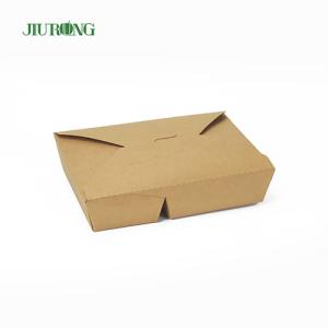 China Biodegradable Kraft 1480ml Disposable Paper Food Containers With Lids wholesale