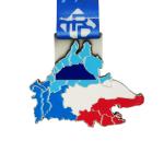 Custom Map Medal Zinc Alloy Soft Enamel Award