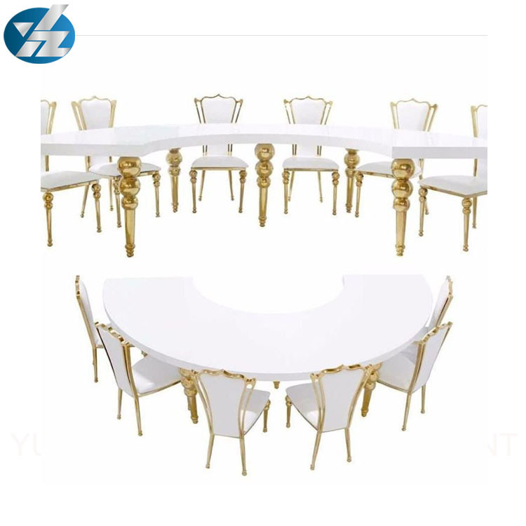White Black Royal Crown Chair Wedding Banquet Chair Stainless Steel Gold Round Chair Legs