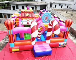 China Sugar Candy House 6x6x3.2M Commercial Jumping Castles wholesale