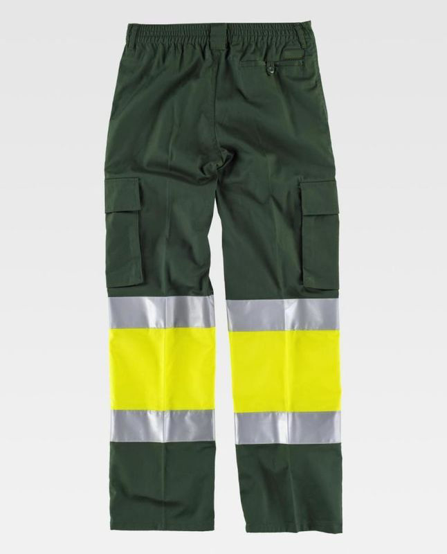 Workers Reflective Orange Hi Vis Trousers / Fashion Mens Safety Work Pants