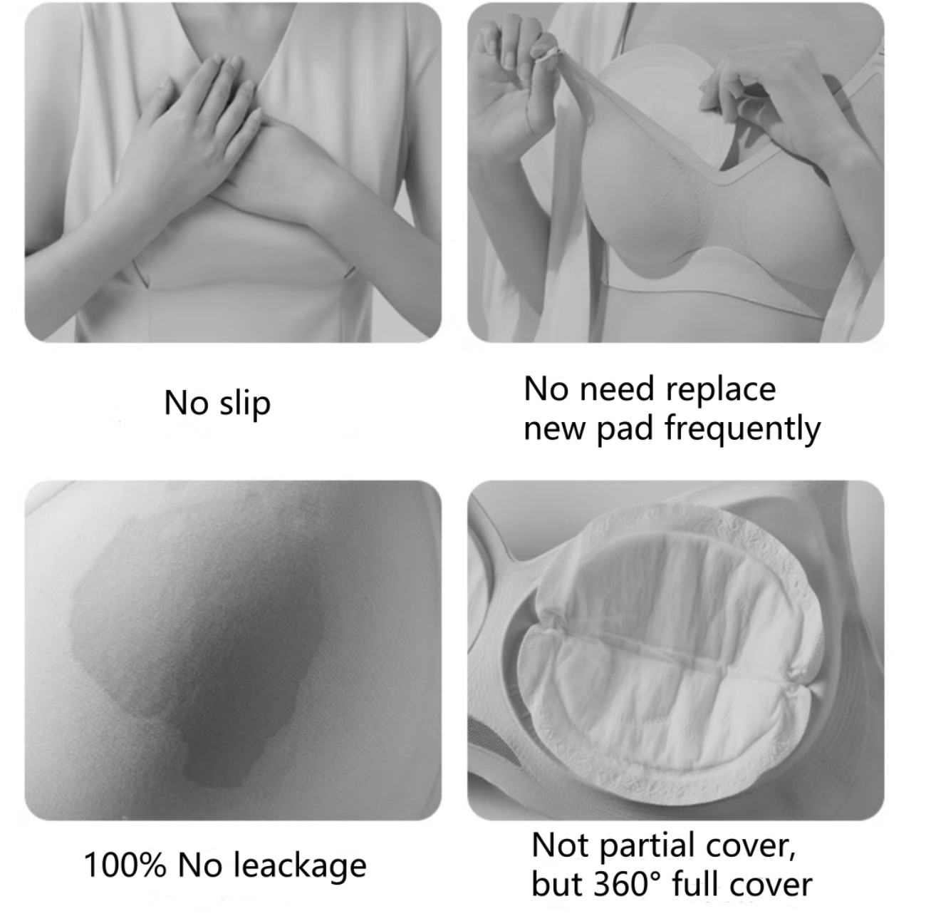 Wearable Disposable Breastfeeding Bra Super Absorbency Keep Dry Fully Anti-Leaking Day And Night