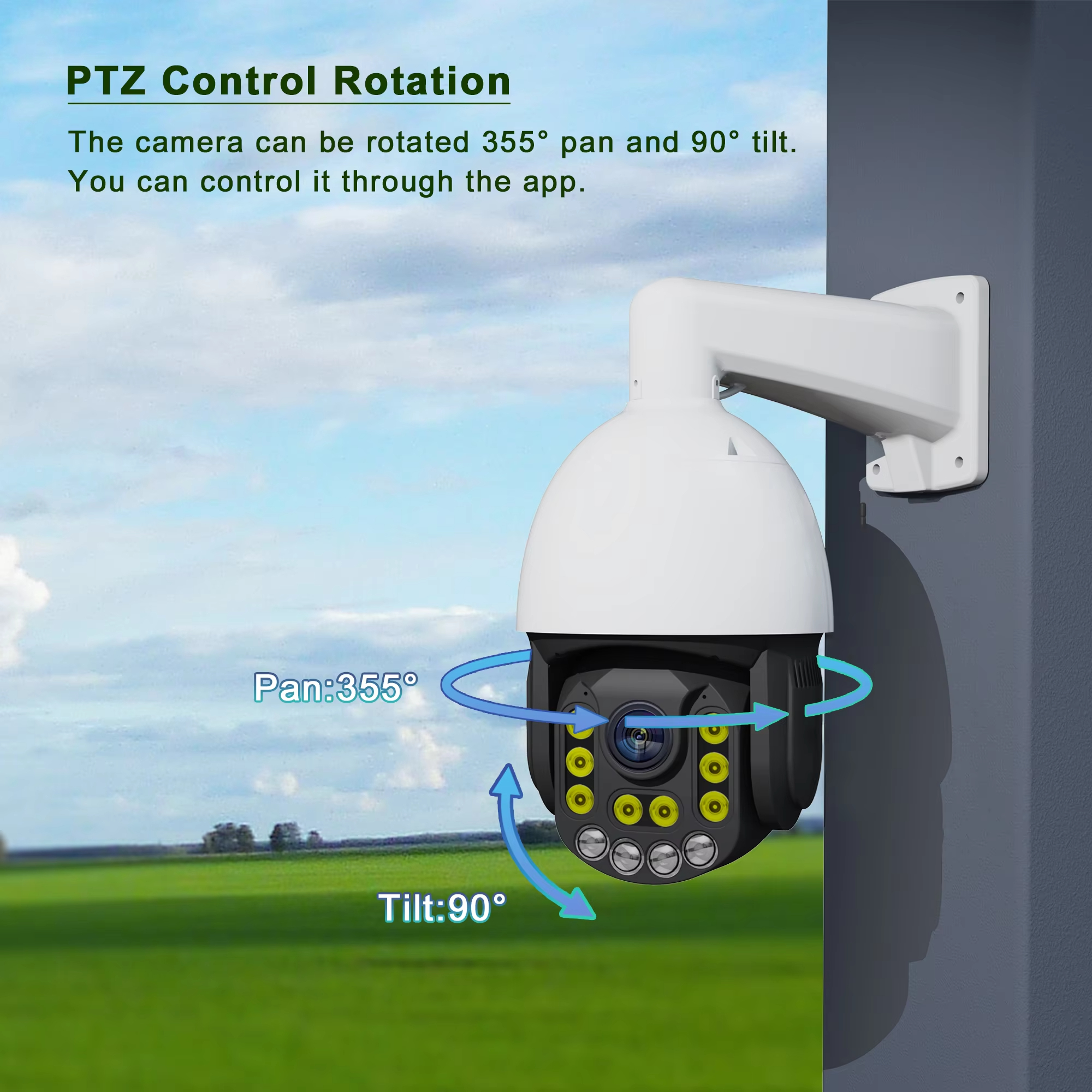 Audible Alarm Outdoor Waterproof Wired Ptz Intelligent Poe Ai Smart Colorful Night Camera IP CCTV Camera