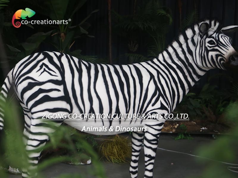 Simulated Moveable Zebra Realistic Animatronic Animals For Zoo Exhibition Amusement Park
