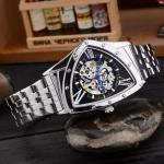 3BAR Fashion Mens Skeleton Watch 22mm Chronograph Automatic