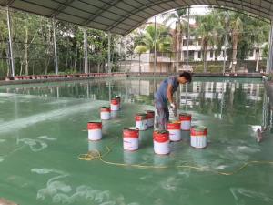 China Waterproof PU Sports Court Material For Indoor Or Outdoor Cement Asphalt wholesale