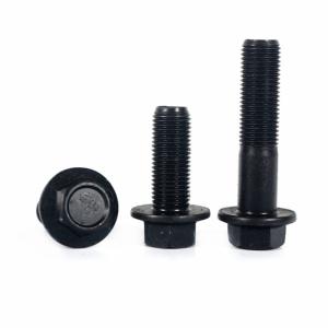 China M10 Black Oxide Finish Coated Hex Flange Bolts DIN 6921 Class 10.9 wholesale
