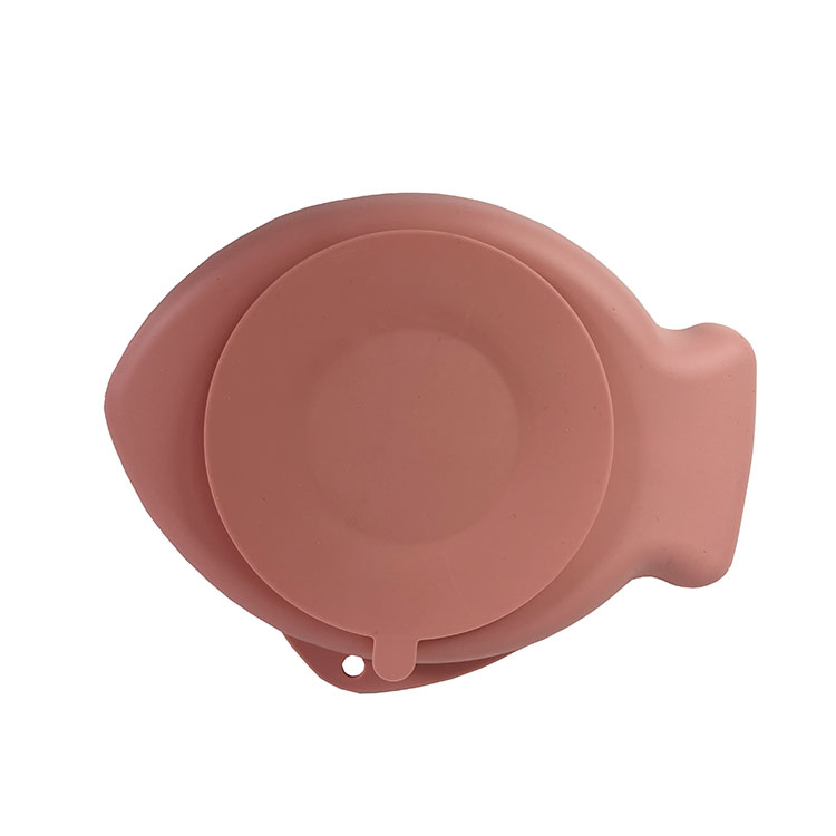 Modern Fish Shaped Dinner Plates Silicone Baby Feeding Utensils Customized